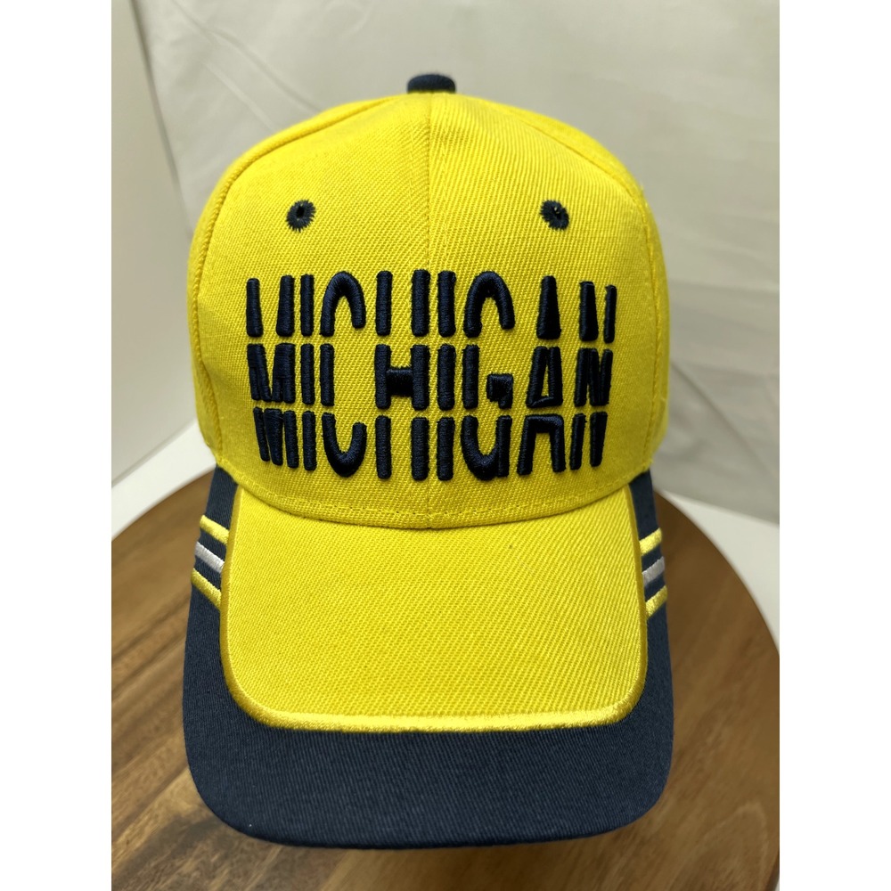 MICHIGAN Football HAT CAP STRAPBACK 3D EMBROIDERED BLACK YELLOW NEW WITH TAG
